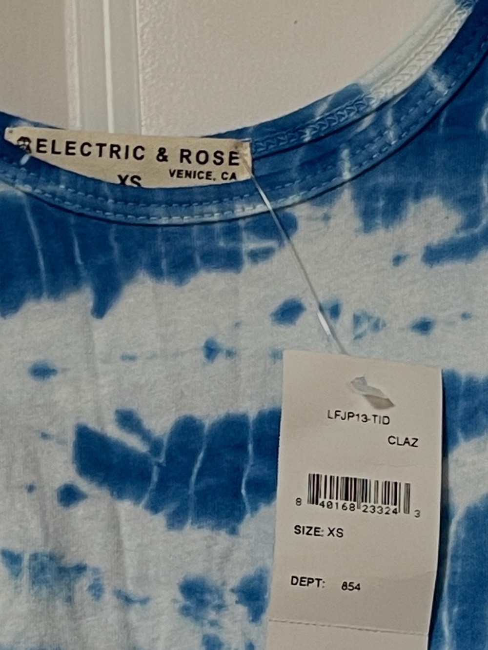 Electric & Rose Blue and White Tie-Dye Short Sleeve Tee